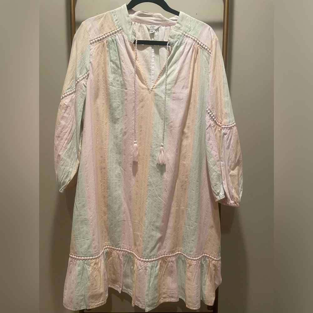 Crown & Ivy pastel stripped shift dress